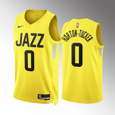 Utah Jazz #0 Talen Horton-Tucker Men's Yellow Nike NBA 2022-23 Icon Edition Jersey Men's